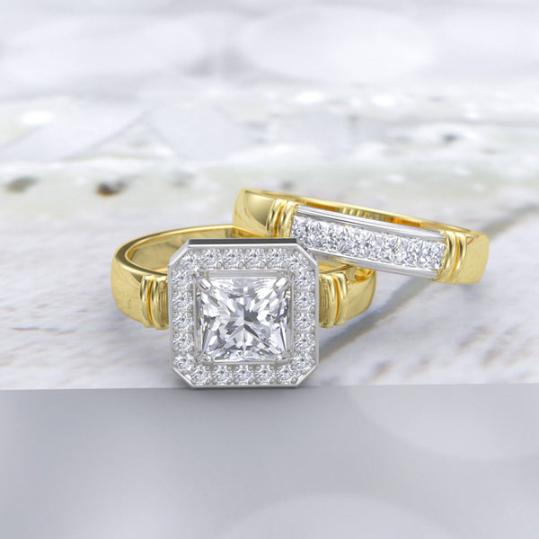 Princess Cut Gold Bridal Set - 04GG65